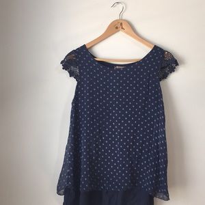 CARLA CONTI Blue Silk Top